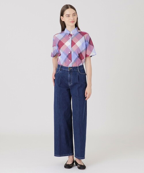 ストレッチデニムワイドパンツ（デニムパンツ）｜BLUE LABEL