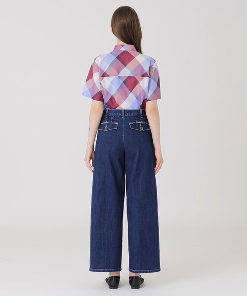 ストレッチデニムワイドパンツ（デニムパンツ）｜BLUE LABEL