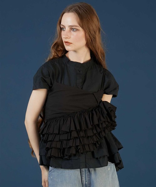 セール】【crinkle crinkle crinkle】asymmetry flower cami