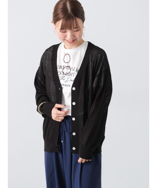 Lugnoncure（ルノンキュール）の「【接触冷感】無地/柄アソートVネックカーディガン（カーディガン/ボレロ・レディース・オレンジ/ネイビー/オフホワイト/ブルー/ブラック・F）」の22枚目の写真