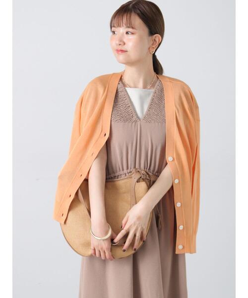 Lugnoncure（ルノンキュール）の「【接触冷感】無地/柄アソートVネックカーディガン（カーディガン/ボレロ・レディース・オレンジ/ネイビー/オフホワイト/ブルー/ブラック・F）」の20枚目の写真