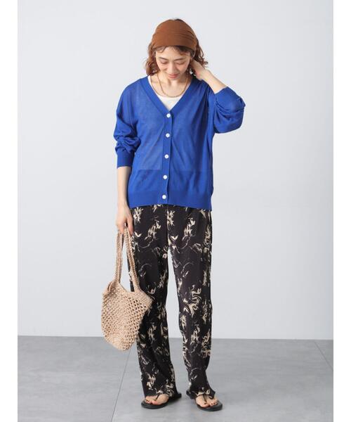 Lugnoncure（ルノンキュール）の「【接触冷感】無地/柄アソートVネックカーディガン（カーディガン/ボレロ・レディース・オレンジ/ネイビー/オフホワイト/ブルー/ブラック・F）」の19枚目の写真