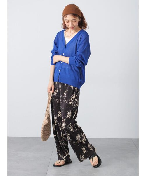 Lugnoncure（ルノンキュール）の「【接触冷感】無地/柄アソートVネックカーディガン（カーディガン/ボレロ・レディース・オレンジ/ネイビー/オフホワイト/ブルー/ブラック・F）」の18枚目の写真