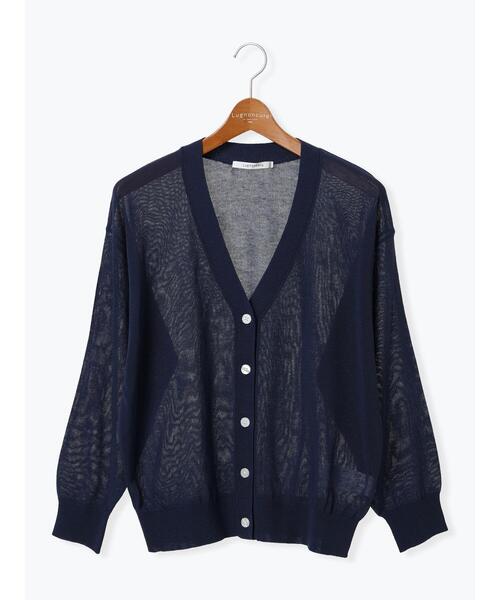 Lugnoncure（ルノンキュール）の「【接触冷感】無地/柄アソートVネックカーディガン（カーディガン/ボレロ・レディース・オレンジ/ネイビー/オフホワイト/ブルー/ブラック・F）」の13枚目の写真