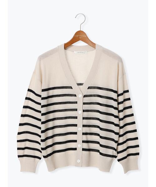 Lugnoncure（ルノンキュール）の「【接触冷感】無地/柄アソートVネックカーディガン（カーディガン/ボレロ・レディース・オレンジ/ネイビー/オフホワイト/ブルー/ブラック・F）」の12枚目の写真