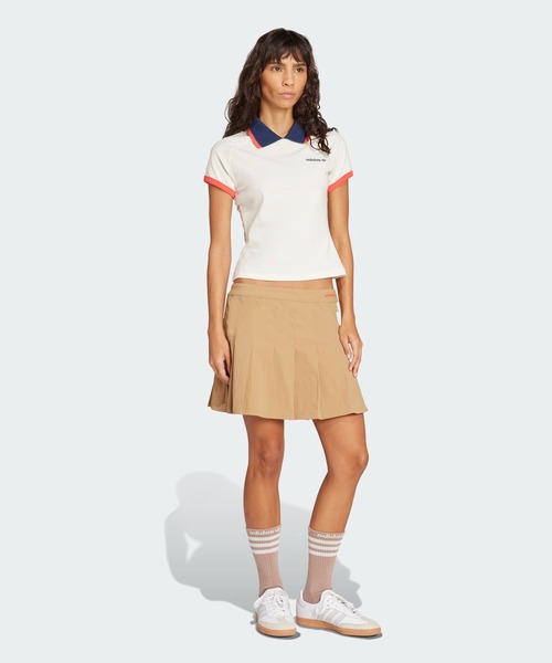 アディダス　ポロシャツ　スリットスカート　セットアップ　ベージュ　春夏　可愛い SHORT POLO / ショート ポロシャツ / アディダスオリジナルス
