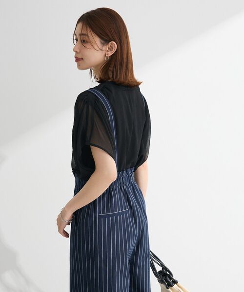 Green Parks(グリーンパークス)の「綿麻混2WAY サス付きZIPパンツ(その他パンツ・レディース・杢グレー/ストライプ/チェック・FREE)」の22枚目の写真