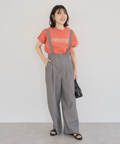 Green Parks(グリーンパークス)の「綿麻混2WAY サス付きZIPパンツ(その他パンツ・レディース・杢グレー/ストライプ/チェック・FREE)」の18枚目の写真