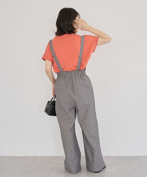 Green Parks(グリーンパークス)の「綿麻混2WAY サス付きZIPパンツ(その他パンツ・レディース・杢グレー/ストライプ/チェック・FREE)」の16枚目の写真