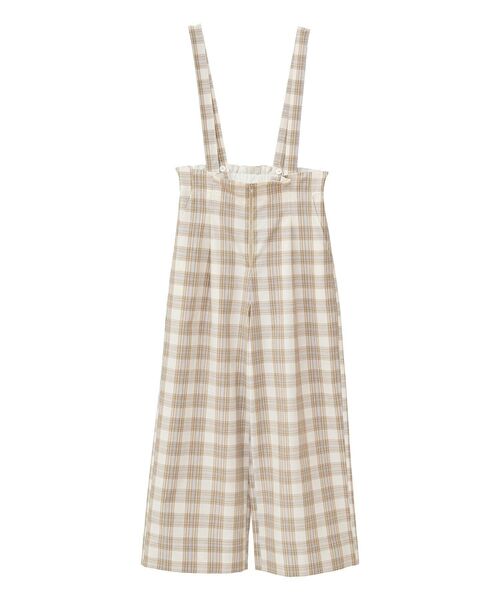 Green Parks(グリーンパークス)の「綿麻混2WAY サス付きZIPパンツ(その他パンツ・レディース・杢グレー/ストライプ/チェック・FREE)」の4枚目の写真