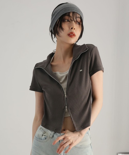 Ulysses(ユリシス)の「レイヤード風デザインダブルジップカーディガン(Tシャツ/カットソー・レディース・ブラック/ブラウン/ホワイト・F)」の22枚目の写真
