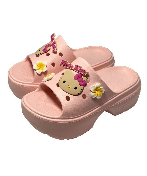 VIBGYOR(ヴィブジョー)の「【Sanrio】サンリオキャラクターズ花飾り付き厚底ヒールサンダル(MA)(サンダル・レディース・ブラック/ピンク/ホワイト/パープル・L/M)」の4枚目の写真