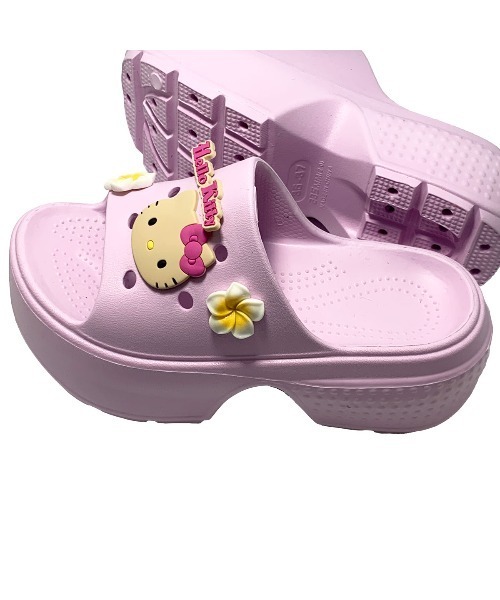 VIBGYOR(ヴィブジョー)の「【Sanrio】サンリオキャラクターズ花飾り付き厚底ヒールサンダル(MA)(サンダル・レディース・ブラック/ピンク/ホワイト/パープル・L/M)」の6枚目の写真