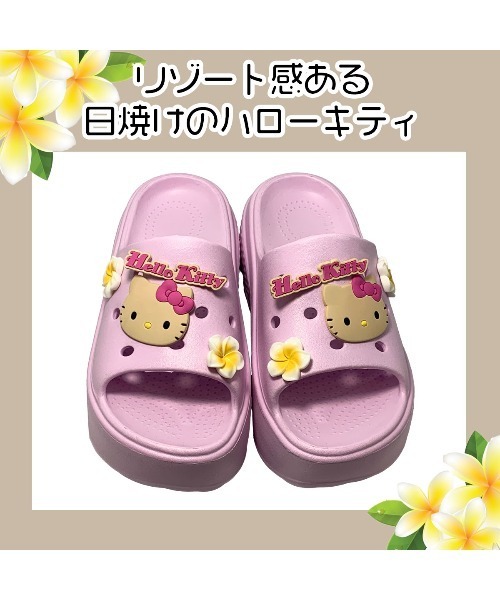 VIBGYOR(ヴィブジョー)の「【Sanrio】サンリオキャラクターズ花飾り付き厚底ヒールサンダル(MA)(サンダル・レディース・ブラック/ピンク/ホワイト/パープル・L/M)」の12枚目の写真