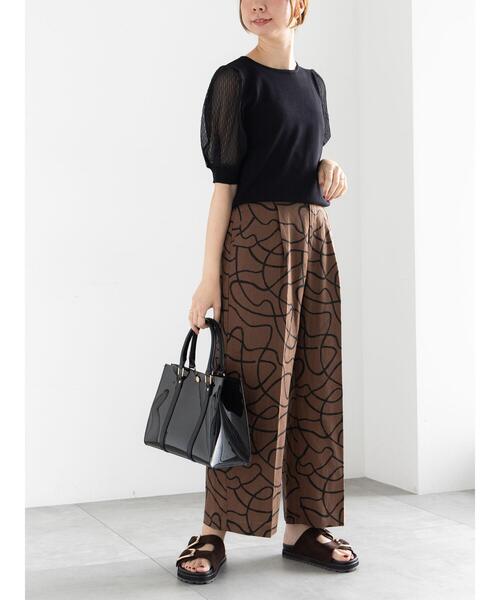 Te chichi（テチチ）の「プリントアソートレーヨンリネンパンツ《2025summer catalog item》（その他パンツ・レディース・オフホワイト/ブラウン/ネイビー/ベージュ・F）」の8枚目の写真