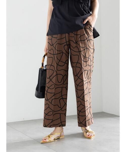 Te chichi（テチチ）の「プリントアソートレーヨンリネンパンツ《2025summer catalog item》（その他パンツ・レディース・オフホワイト/ブラウン/ネイビー/ベージュ・F）」の9枚目の写真