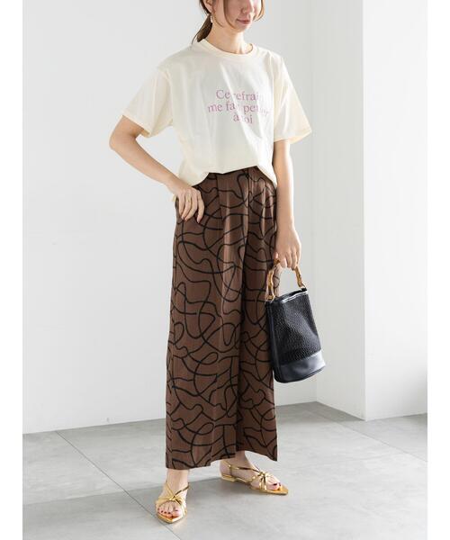 Te chichi（テチチ）の「プリントアソートレーヨンリネンパンツ《2025summer catalog item》（その他パンツ・レディース・オフホワイト/ブラウン/ネイビー/ベージュ・F）」の10枚目の写真