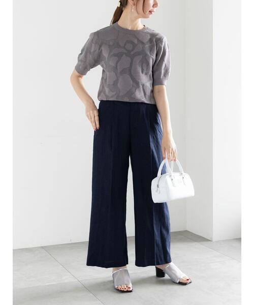 Te chichi（テチチ）の「プリントアソートレーヨンリネンパンツ《2025summer catalog item》（その他パンツ・レディース・オフホワイト/ブラウン/ネイビー/ベージュ・F）」の14枚目の写真