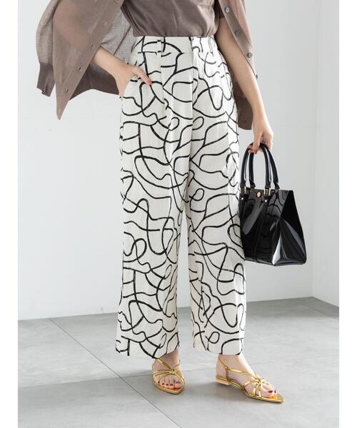 Te chichi（テチチ）の「プリントアソートレーヨンリネンパンツ《2025summer catalog item》（その他パンツ・レディース・オフホワイト/ブラウン/ネイビー/ベージュ・F）」の20枚目の写真