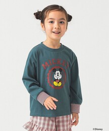 B:MING by BEAMS | 【Disney】MICKEY MOUSE / カレッジプリント ロングスリーブ Tシャツ / 2025FW（90～140cm）(Tシャツ/カットソー)