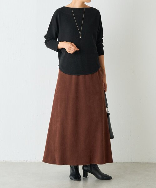 スエード風ロングスカート（スカート）｜BEARDSLEY（ビアズリー）の