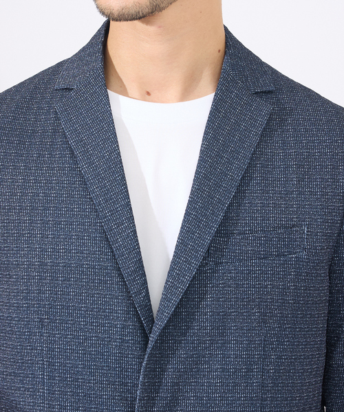 ABAHOUSE GRAY(アバハウスグレイ)の「【セットアップ対応 / 軽量 / ハイパーストレッチ】ワッシャー プリント ジャケット / サマージャケット(テーラードジャケット・メンズ・ブラック系その他/チャコールグレー/ネイビー・44/46/48/50)」の7枚目の写真