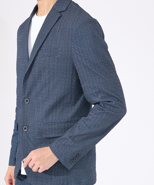 ABAHOUSE GRAY(アバハウスグレイ)の「【セットアップ対応 / 軽量 / ハイパーストレッチ】ワッシャー プリント ジャケット / サマージャケット(テーラードジャケット・メンズ・ブラック系その他/チャコールグレー/ネイビー・44/46/48/50)」の8枚目の写真