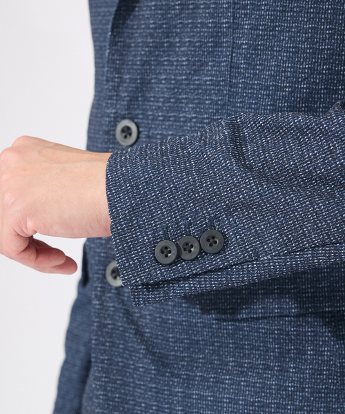 ABAHOUSE GRAY(アバハウスグレイ)の「【セットアップ対応 / 軽量 / ハイパーストレッチ】ワッシャー プリント ジャケット / サマージャケット(テーラードジャケット・メンズ・ブラック系その他/チャコールグレー/ネイビー・44/46/48/50)」の9枚目の写真