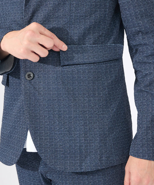 ABAHOUSE GRAY(アバハウスグレイ)の「【セットアップ対応 / 軽量 / ハイパーストレッチ】ワッシャー プリント ジャケット / サマージャケット(テーラードジャケット・メンズ・ブラック系その他/チャコールグレー/ネイビー・44/46/48/50)」の12枚目の写真