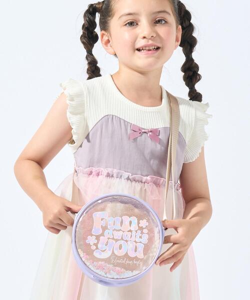 SHOO・LA・RUE(シューラルー)の「PVCラウンドポシェット(ショルダーバッグ・キッズ・サックスブルー/パープル・00)」の1枚目の写真