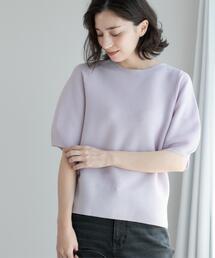 ガーターボリュームスリーブニット【UVケア/洗濯機洗い可】