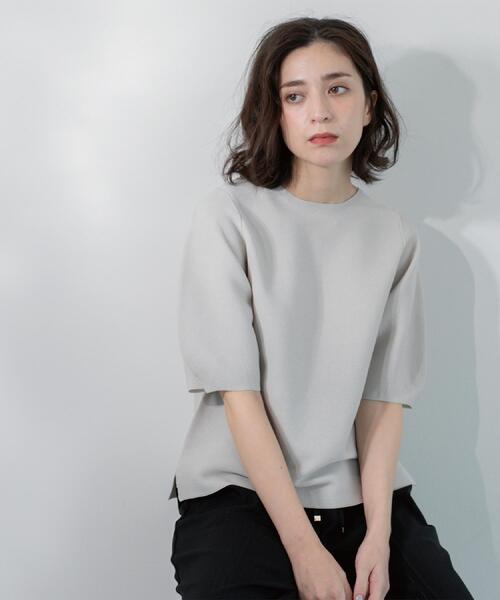 OPAQUE.CLIP（オペークドットクリップ）の「ガーターボリュームスリーブニット【UVケア/洗濯機洗い可】（ニット/セーター・レディース・ブラック/レッド系1/チャコールグレー/ライトグレー/パープル・36/38/40/42/34）」の16枚目の写真