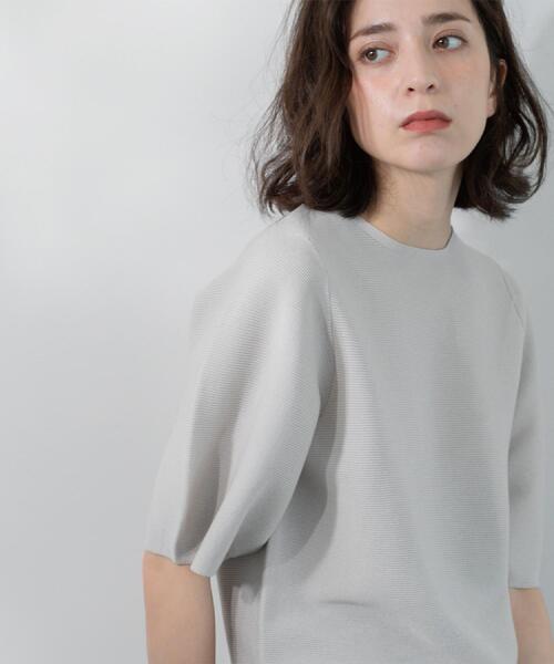 OPAQUE.CLIP（オペークドットクリップ）の「ガーターボリュームスリーブニット【UVケア/洗濯機洗い可】（ニット/セーター・レディース・ブラック/レッド系1/チャコールグレー/ライトグレー/パープル・36/38/40/42/34）」の17枚目の写真