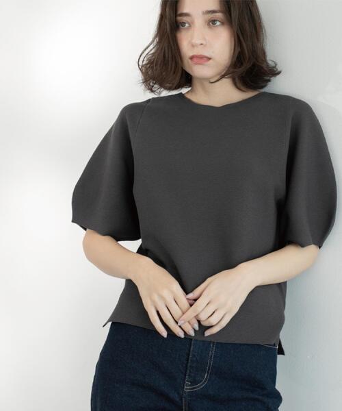 OPAQUE.CLIP（オペークドットクリップ）の「ガーターボリュームスリーブニット【UVケア/洗濯機洗い可】（ニット/セーター・レディース・ブラック/レッド系1/チャコールグレー/ライトグレー/パープル・36/38/40/42/34）」の19枚目の写真