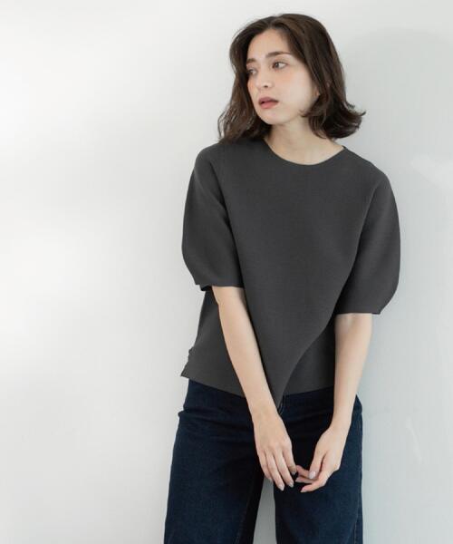 OPAQUE.CLIP（オペークドットクリップ）の「ガーターボリュームスリーブニット【UVケア/洗濯機洗い可】（ニット/セーター・レディース・ブラック/レッド系1/チャコールグレー/ライトグレー/パープル・36/38/40/42/34）」の20枚目の写真