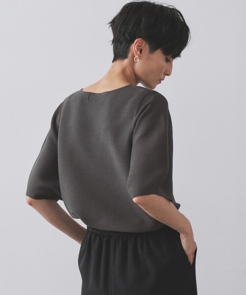 OPAQUE.CLIP（オペークドットクリップ）の「ガーターボリュームスリーブニット【UVケア/洗濯機洗い可】（ニット/セーター・レディース・ブラック/レッド系1/チャコールグレー/ライトグレー/パープル・36/38/40/42/34）」の10枚目の写真