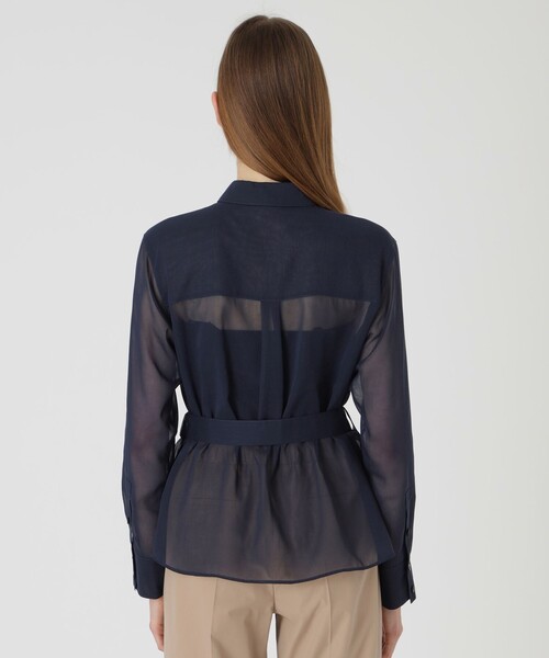 BLUE LABEL CRESTBRIDGE(ブルーレーベルクレストブリッジ)の「スパンボイルライクタイプライターブラウス(シャツ/ブラウス・レディース・ベージュ/ダークネイビー・36/38)」の5枚目の写真