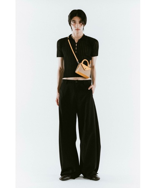 Knuth Marf（クヌースマーフ）の「K motif mini basket（かごバッグ・レディース・イエロー/ブラック・ONE SIZE）」の5枚目の写真