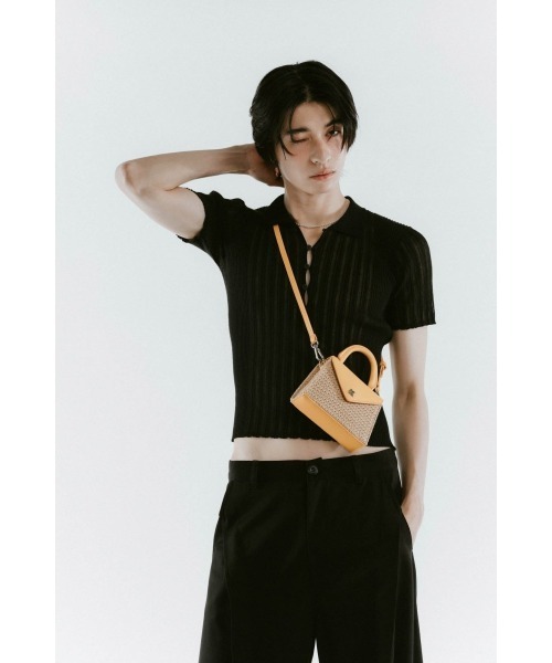 Knuth Marf（クヌースマーフ）の「K motif mini basket（かごバッグ・レディース・イエロー/ブラック・ONE SIZE）」の6枚目の写真