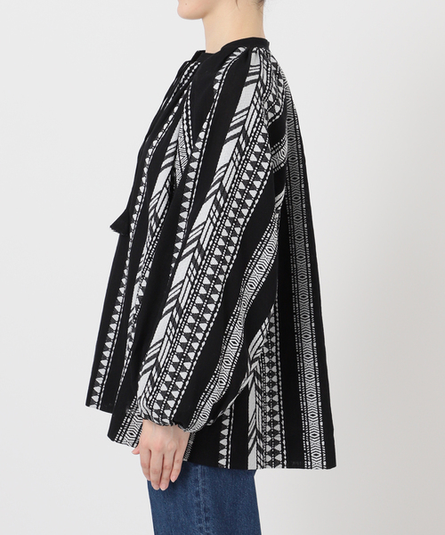 B.C STOCK(ベーセーストック)の「手洗い可 / ジャカードスキッパーブラウス(シャツ/ブラウス・レディース・ホワイト/ブラック・FREE)」の21枚目の写真