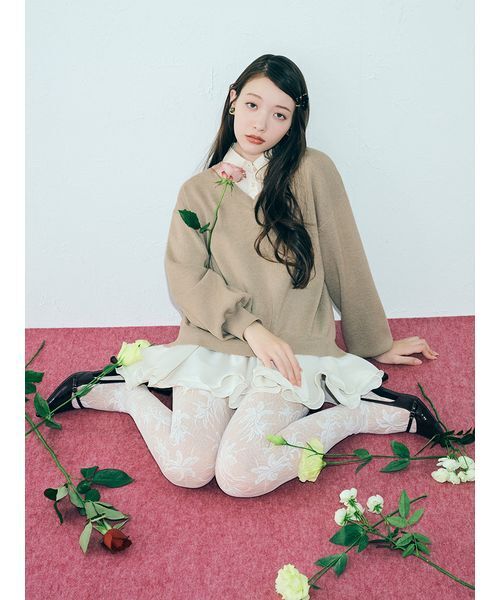 LILY BROWN(リリーブラウン)の「シャツドッキングフリルミニワンピース(ワンピース・レディース・ブラック/ベージュ/グレー・F)」の6枚目の写真