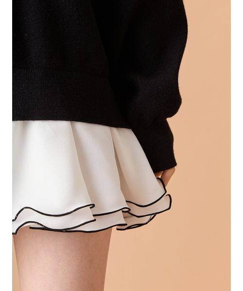 シャツドッキングフリルミニワンピース（ワンピース）｜LILY