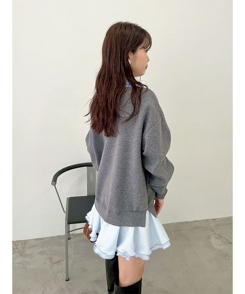 シャツドッキングフリルミニワンピース（ワンピース）｜LILY