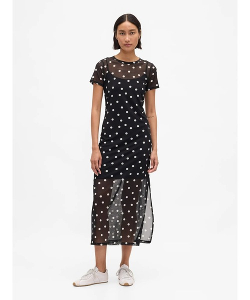 GAP（ギャップ）の「メッシュ マキシワンピース（ワンピース・レディース・ブラック×ホワイト/ブラック系その他・XXS/XS/L/S/M）」の2枚目の写真