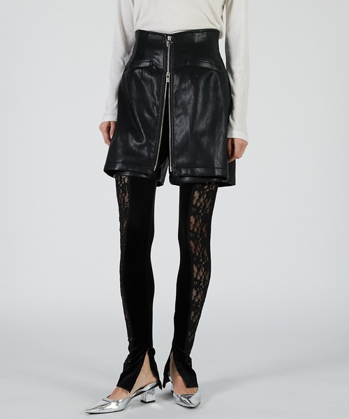 PRANK PROJECT（プランクプロジェクト）の「フロントジップショートパンツ / Front Zip Short Pants（その他パンツ・レディース・グレー/ブラック/ブラウン・36/38）」の2枚目の写真