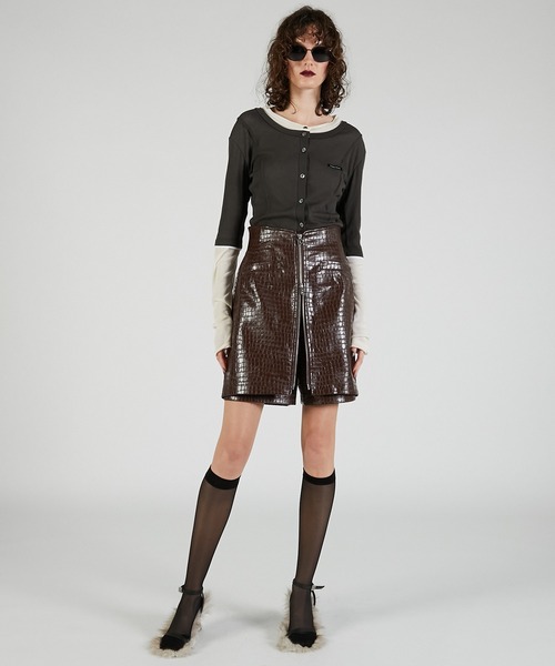 PRANK PROJECT（プランクプロジェクト）の「フロントジップショートパンツ / Front Zip Short Pants（その他パンツ・レディース・グレー/ブラック/ブラウン・36/38）」の9枚目の写真