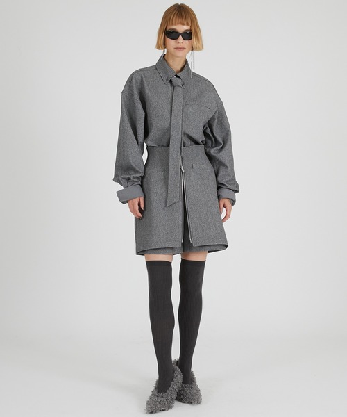 PRANK PROJECT（プランクプロジェクト）の「フロントジップショートパンツ / Front Zip Short Pants（その他パンツ・レディース・グレー/ブラック/ブラウン・36/38）」の7枚目の写真