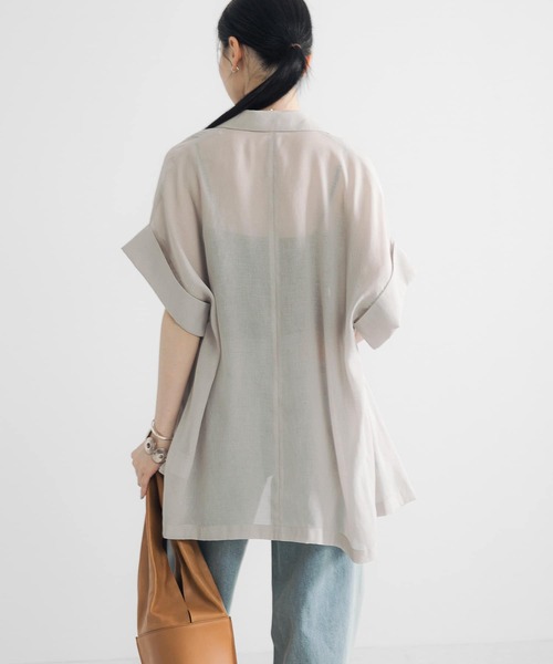 URBAN RESEARCH(アーバンリサーチ)の「シアーハーフスリーブジャケット(その他アウター・レディース・ネイビー/ベージュ/ブラック・FREE)」の9枚目の写真