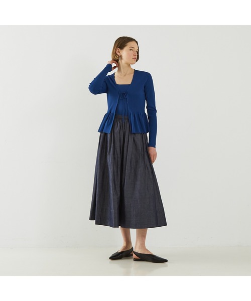 DESIGNWORKS（デザインワークス）の「２WAYリブペプラムボレロカーディガン（カーディガン/ボレロ・レディース・ホワイト/ブラック・38）」の22枚目の写真