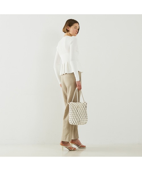 DESIGNWORKS（デザインワークス）の「２WAYリブペプラムボレロカーディガン（カーディガン/ボレロ・レディース・ホワイト/ブラック・38）」の17枚目の写真